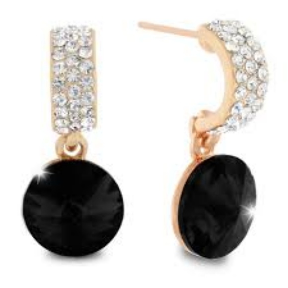 Jewelry - Black Onyx Swarovski Elements Dangle Earrings